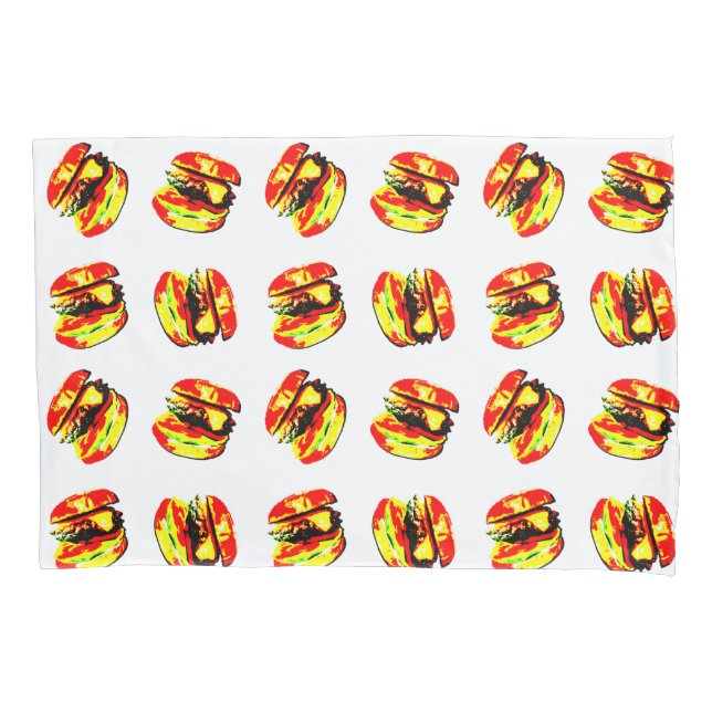 Burger Pattern Kissenbezug (Vorderseite)