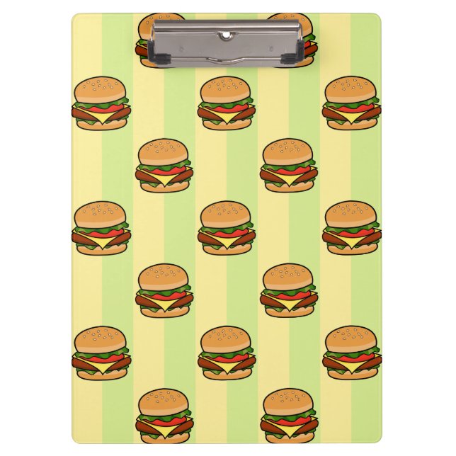 Burger Pattern Klemmbrett (Vorderseite)