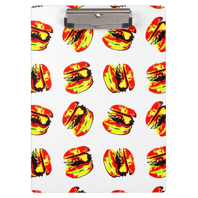 Burger Pattern Klemmbrett (Vorderseite)