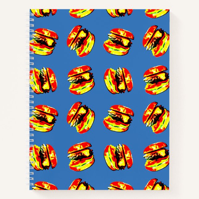 Burger Pattern Notizbuch (Vorderseite)