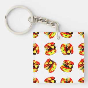 Burger Pattern Schlüsselanhänger