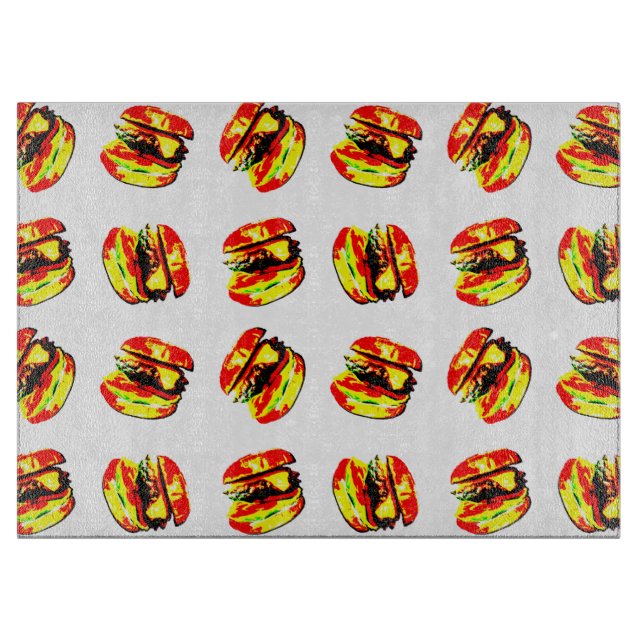 Burger Pattern Schneidebrett (Vorderseite)