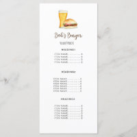 Burger Restaurant / Camion de nourriture Carte Men