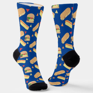 Burger-Sandwich-Party-Restaurant-Muster-Socken Socken
