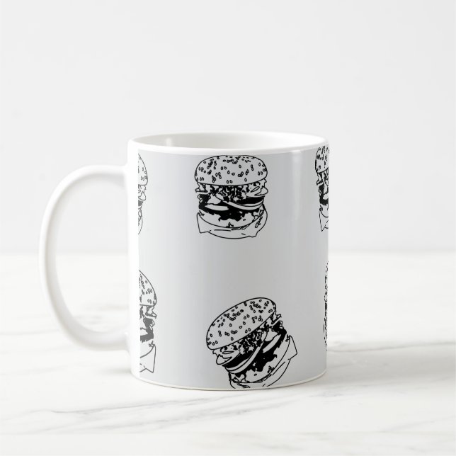 Burger Shop Style Muster Kaffeetasse (Links)