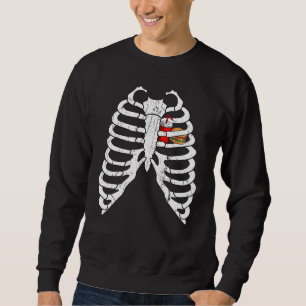 Burger Skeleton Xray Hamburger Fast Food Französis Sweatshirt