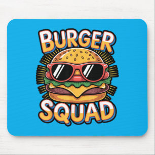 Burger Squad Freunde Gruppe Essen Humor Mousepad