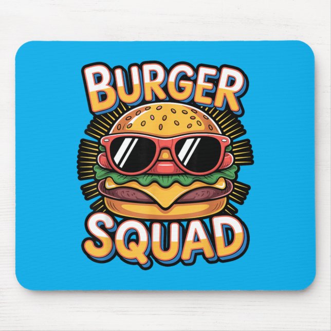 Burger Squad Freunde Gruppe Essen Humor Mousepad (Vorne)