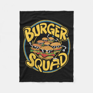 Burger Squad Funny Cheeseburger Lover Food Hamburg Fleecedecke
