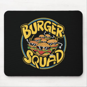 Burger Squad Funny Cheeseburger Lover Food Hamburg Mousepad