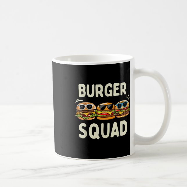 Burger Squad Funny Hamburger Fast Feinschmecker li Kaffeetasse (Rechts)