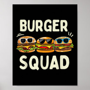 Burger Squad Funny Hamburger Fast Feinschmecker li Poster