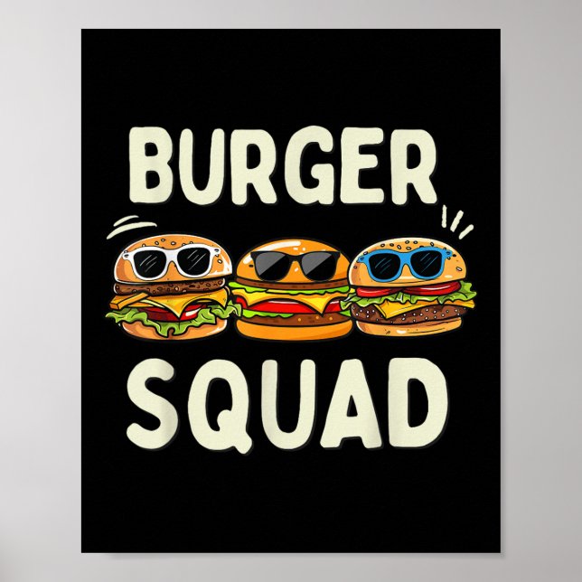 Burger Squad Funny Hamburger Fast Feinschmecker li Poster (Vorne)