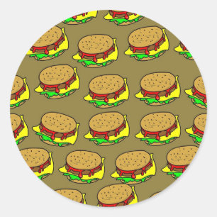 Burger-Tapete Runder Aufkleber