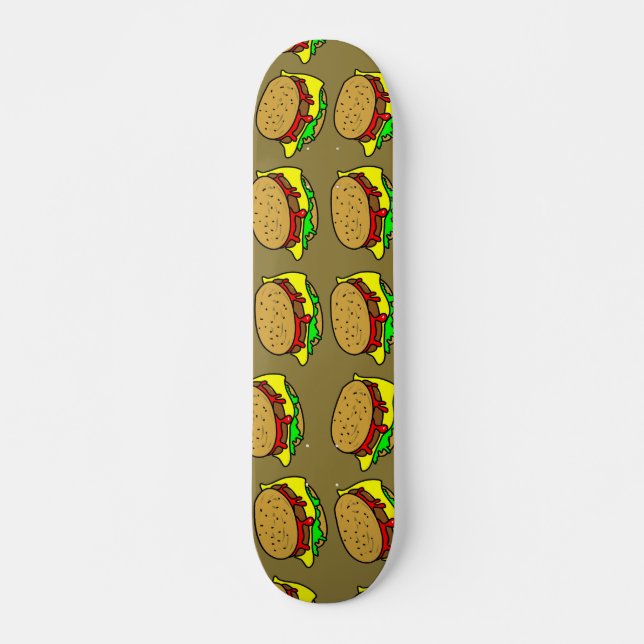 Burger-Tapete Skateboard (Vorne)