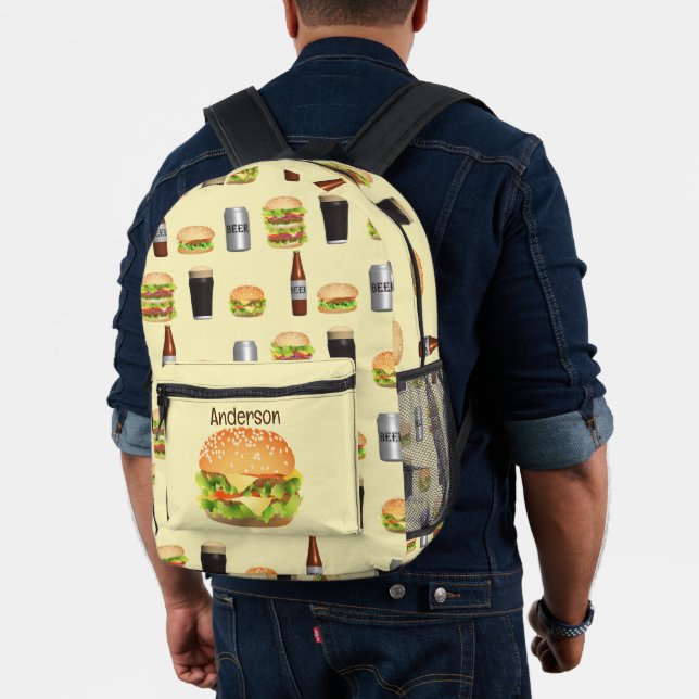 Burger und Bier Bedruckter Rucksack (Insitu (Modell))