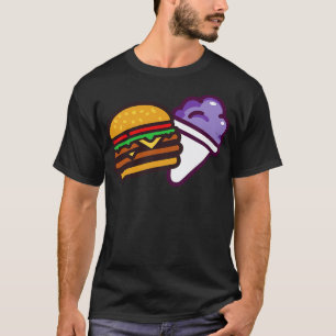 Burger und ein Trauben-Schneekegel T-Shirt