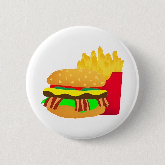 Burger und Fries Button (Vorderseite)