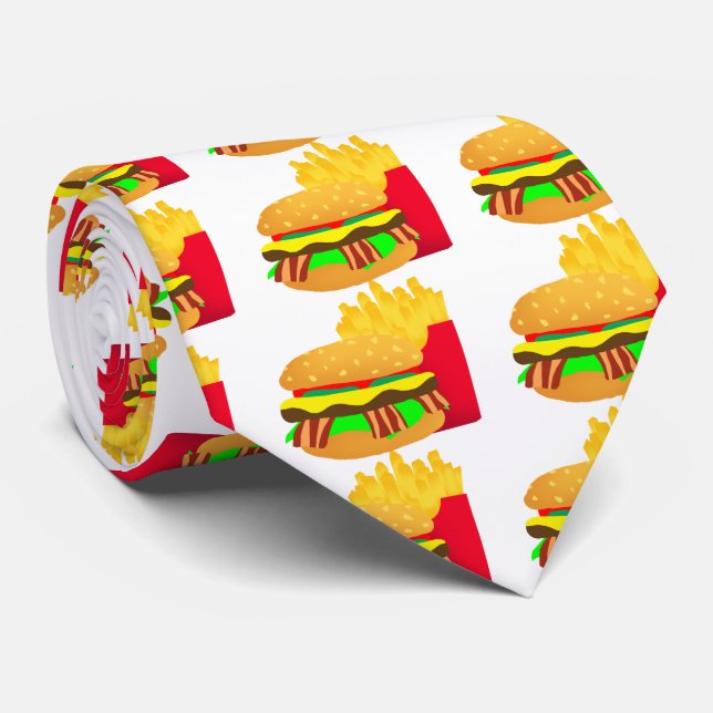 Burger und Fries Krawatte (Gerollt)