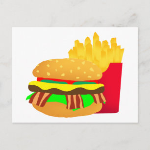 Burger und Fries Postkarte