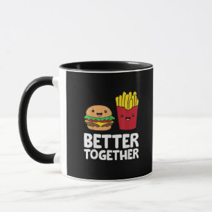 Burger und Pommes besser zusammen Spielgrafik S Tasse