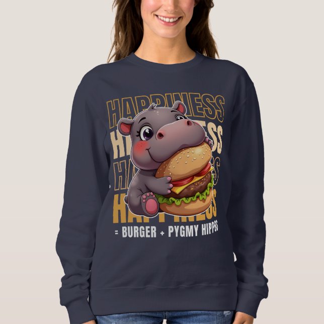Burger und Pygmäen machen mich glücklich Sweatshirt (Vorderseite)