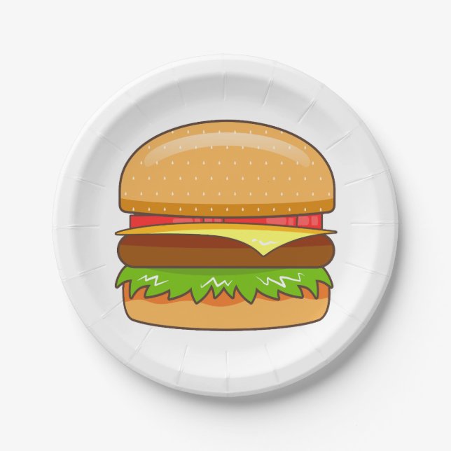 Burger Vector Illustration Pappteller (Vorderseite)