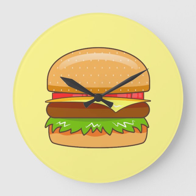 Burger-Vektorillustration Große Wanduhr (Vorderseite)