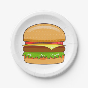 Burger-Vektorillustration Pappteller