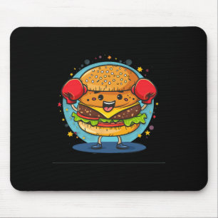 Burgerkostüm zerschlagen mit lustigen Boxhandschuh Mousepad