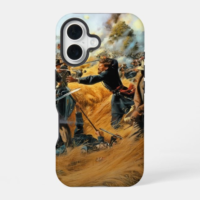 Bürgerkrieg Gettysburg das Weizenfeld iPhone 16 Hülle (Rückseite)