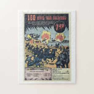Bürgerkriegssoldaten - Vintage-Comic-Anzeige
