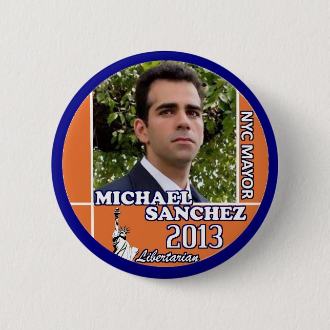 Bürgermeister 2013 Michael-Sanchez fot NYC Button (Vorderseite)