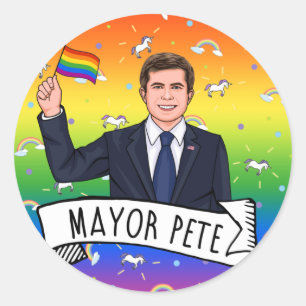 Bürgermeister Pete Pride Runder Aufkleber