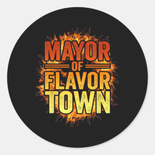 Bürgermeister von Flavortown Willkommen in Flavor Runder Aufkleber