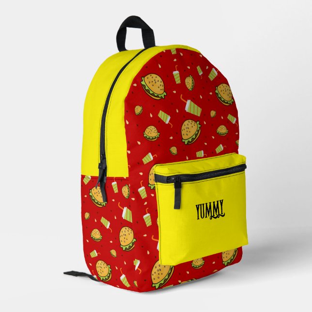 Burgermuster Bedruckter Rucksack (Rückseitige Ecke links)