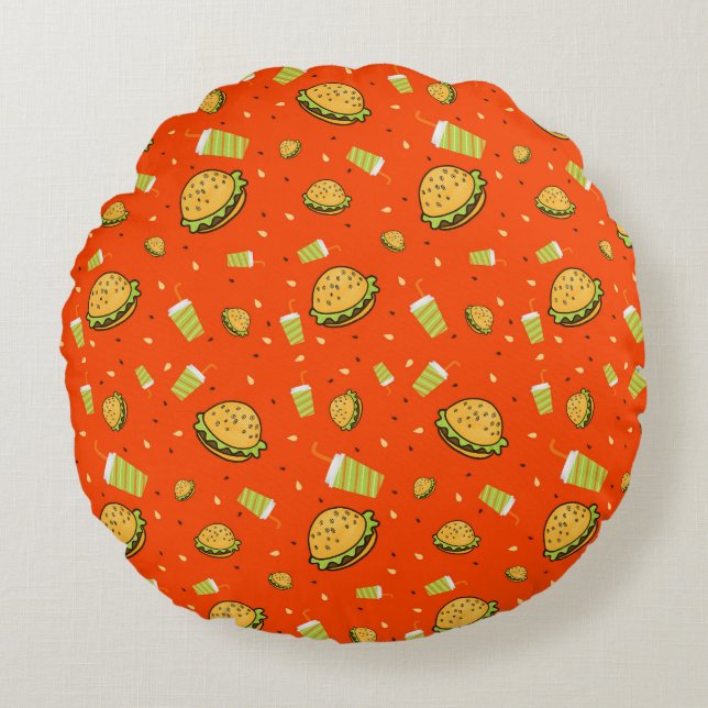Burgermuster Rundes Kissen (Vorderseite)