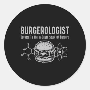 Burgerologistudie Grillen Funny für Damen und Herr Runder Aufkleber
