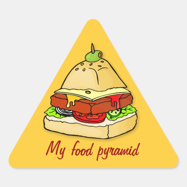 Burgerpyramide Dreieckiger Aufkleber (Vorderseite)