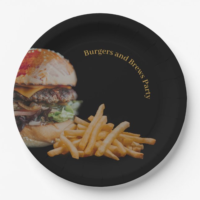 Burgers and Brews Party Pappteller (Vorderseite)