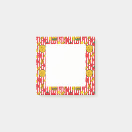Burgers and Hot Dogs Fast Food Red Stripes Design Post-it Klebezettel