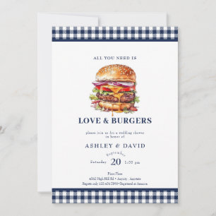 Burgers  BBQ   Paare Baby Shower Einladung