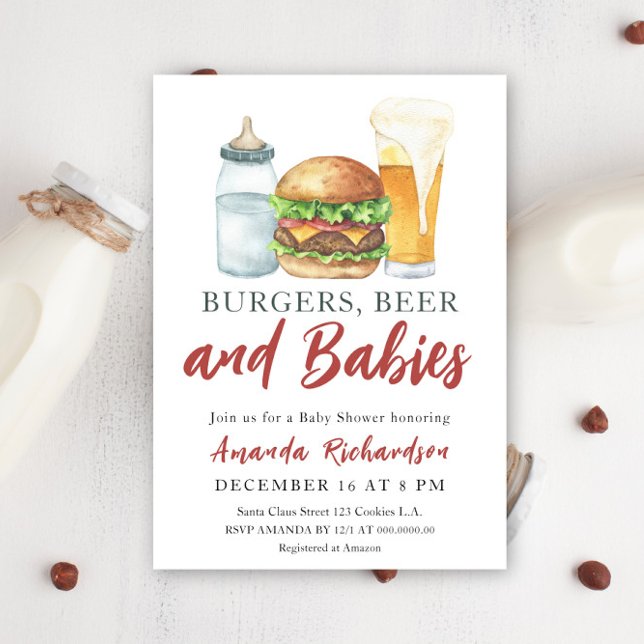 Burgers, BEER and Baby - Babydusche Einladung (Von Creator hochgeladen)