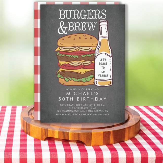Burgers & Brew Barbecue Einladung zum Geburtstag (Von Creator hochgeladen)
