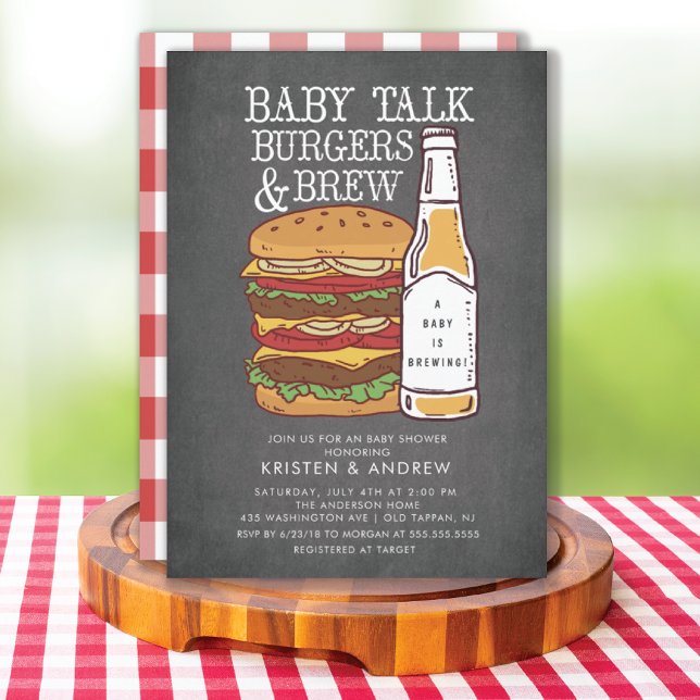 Burgers & Brew Couples Kinderdusche Einladung (Von Creator hochgeladen)