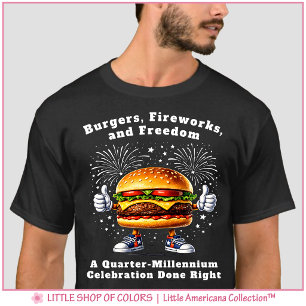 Burgers Feuerwerk Freiheit 250-Jahr-Feier T-Shirt