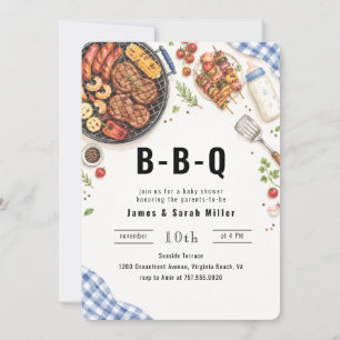 Burgers Grill Picknick Baby Q Baby Shower Einladun Einladung