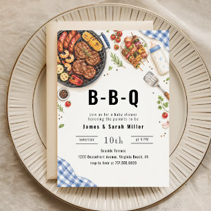 Burgers Grill Picknick Baby Q Baby Shower Einladun Einladung