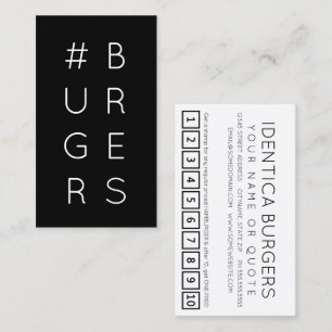 #BURGERS Hashtag Loyalität Lochkarte Treuekarte