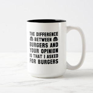 Burgers und Ihre Meinung Zweifarbige Tasse